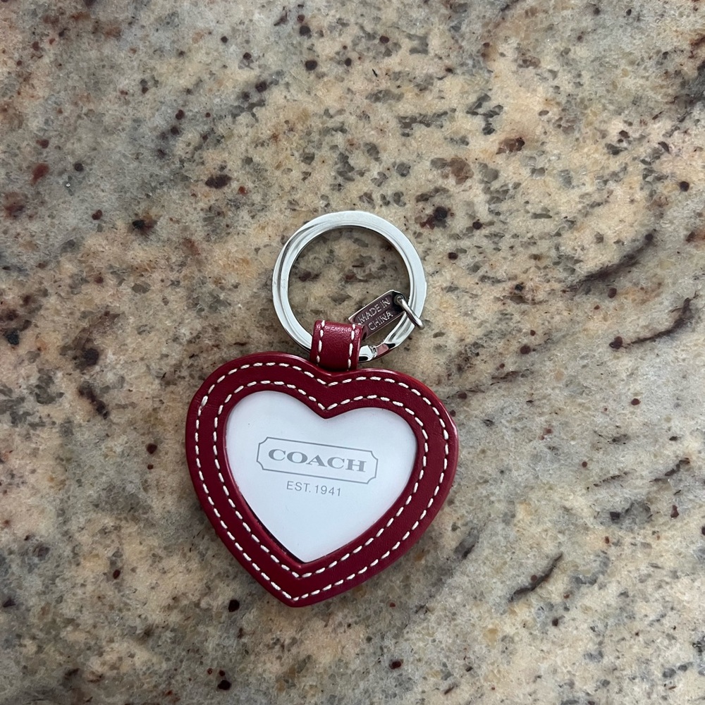 Coach red heart charm